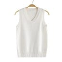 Women's Knitted Vest with V-Neck Sleeveless Polyester Cotton Ribbed Hem for Everyday Wear and Layering 7