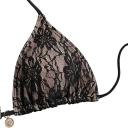 Women's Lace Three-Piece Ties Bikini with Triangle Bra, Briefs and Pareo for Beach, Pool and Holiday 8