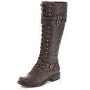 Women's Lace-Up Boots with Buckles 2