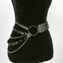 Women's Leather Belt with Chains 1