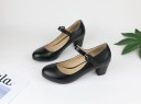 Women's Leather Court Shoes with Buckle J2377 7