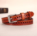 Women's Leather Perforated Belt J842 5