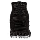 Women's Leather Skirt with Lacing 1