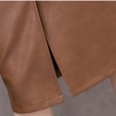 Women's Leather Skirt with Slit A1013 4