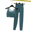 Women's Leggings and Sports Bra Set, Plain, Spandex, Nylon 22