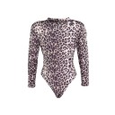 Women's Leopard Print Bodysuit with Long Sleeves B706 4