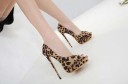 Women's Leopard Print Platform Heels 8