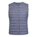 Women's Lightweight Down Gilet for Autumn with Full-Length Snap Fastening, Horizontal Stitching and Round Neckline without Collar 10