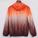 Women's Lightweight Hooded Jacket for Spring and Autumn Ombre Colour Transition Zip Fastening Two Zip Pockets Elastic Cuffs and Hem 13