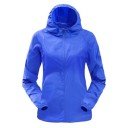 Women's Lightweight Waterproof Running Jacket with Hood Zip Fastening Elastic Cuffs Side Pockets Thin Polyester Sporty Fit 3