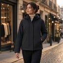 Women's Lightweight Windproof Jacket with Hood and Zip Stand-up Collar with Adjustable Hem in Loose Fit for Spring and Autumn 5