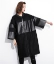 Women's Long Coat with Leather 1