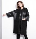 Women's Long Coat with Leather 5