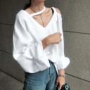 Women's Loose-Fitting Sweatshirt with Neckline 5