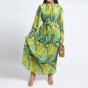 Women's Maxi Dress with Tropical Pattern 6