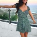 Women's Mini Dress with Deep Neckline A2792 3