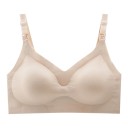 Women's Nursing Bra with Smooth Surface and V-Neck with Clips on Straps for Easy Nursing and Wide Underband 11