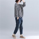 Women's Oversized Hoodie with Pattern Loose Fit with Dropped Shoulders Round Neck Long Sleeves Polyester with Cotton and Spandex 4