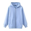Women's Oversized Zip-Up Hoodie Loose Fit with Dropped Shoulders Kangaroo Pocket Ribbed Cuffs and Hem Polyester with Cotton 6