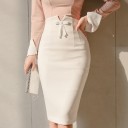 Women's Pencil Skirt with Bow A1936 2