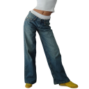 Women's Plain Jeans Loose Fit Pockets Cotton Polyester Comfortable Casual Trousers Wide Legs Modern Casual Style 4