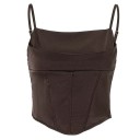 Women's Plain Vest Top with O-Neck Thin Straps Polyester Cotton Lightweight Comfortable Summer Top for Layering 5