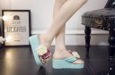 Women's Platform Flip-Flops with Flowers 10