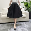 Women's Pleated Faux Leather Skirt 10