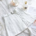 Women's Pleated Mini Skirt with Belt 5