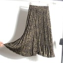 Women's Pleated Skirt with Leopard Print 2