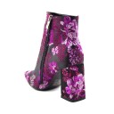 Women's Pointed Ankle Boots with Flowers 6