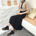 Women's Polka Dot Midi Skirt with High Waist 4