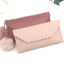 Women's PU Leather Wallet with Envelope Flap Wavy Edge of Flap Decoration with Studs in Golden Shade Slim Shape 19.5 x 10 x 2.5 cm 8