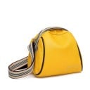 Women's Rounded Crossbody Handbag Wide Striped Strap Zip Fastening Leather and Polyester Dimensions 23 x 19 x 11 cm 4