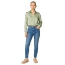 Women's Satin Long Sleeve Shirt with a Loose Fit, Shiny Surface, Classic Collar, Button Cuff, and Straight Hem 12