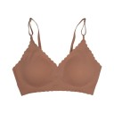Women's Seamless Bra with Thin Straps and Ribbed Trim Lightweight Polyamide Design for Everyday Wear and Comfort 1