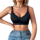 Women's Seamless Nursing Bra with Wavy Edge and Clip-Down Cups with Adjustable Straps and Wide Underband 6
