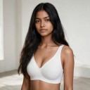 Women's Seamless Wireless Bra with Deep V-Neck and Shaped Cups with Wide Straps and Underband for Everyday Use 9