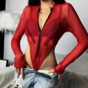 Women's Sheer Bodysuit with Long Sleeves B817 2