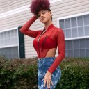 Women's Sheer Bodysuit with Long Sleeves B817 6