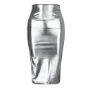 Women's Shiny Skirt with High Waist and Slit 2