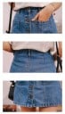 Women's Short Denim Skirt with Buttons at the Front High Waist A-Line Cut Two Front Pockets Retro Style Suitable for Casual and Sporty 9