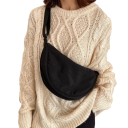 Women's Shoulder Bag 30 x 9 x 15 cm Zip Fastening Lightweight Nylon Bag with Practical Shape for Everyday Use 6