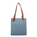 Women's shoulder bag in the shape of a shopper 27 x 31 x 11 cm Made of artificial PU leather Long handles with metal buckle Round metal 8