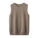 Women's Sleeveless Knitted Vest with Round Neck Wool Smooth Knit for Everyday Wear and Layering 2