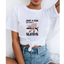 Women's Sloth Print T-Shirt 6