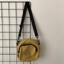 Women's small canvas crossbody bag with a sheep motif Front pocket with zip Black adjustable strap with carabiners 15 x 16 cm 4