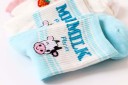 Women's socks with the inscription MILK and a cheerful design Higher socks above the ankle in the style of a milk carton Cotton Size EUR 34–42 1 12