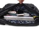 Women's Spacious Shoulder Bag in Black Artificial Leather with Braided Handles Zip Fastening Patterned Lining Casual Style 6