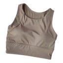 Women's Sports Bra with High Round Neckline and Padding with Racerback and Extended Underband 11